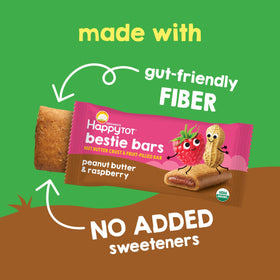 Happy Tot Bestie Bars soft-baked texture designed for little hands and easy chewing.