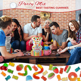 Gourmet Happy Yummies gummies in gift-ready packaging for celebrations.