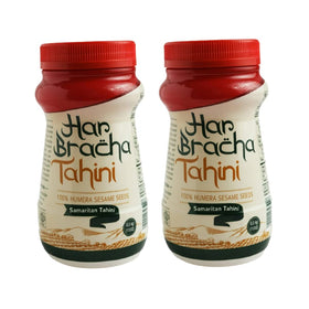 Har Bracha Tahini Paste two-pack 500g jars ideal for hummus, dressings, and dips.