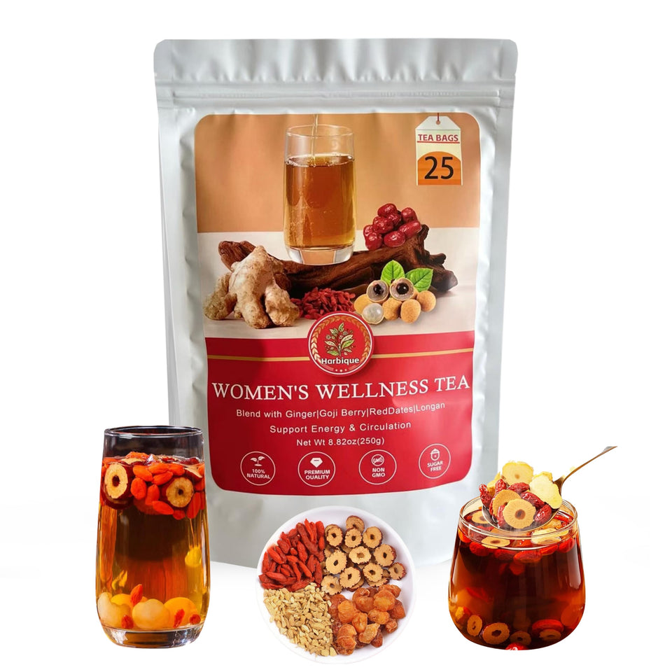 Harbique Mama Flow packaging highlights premium organic ingredients.
