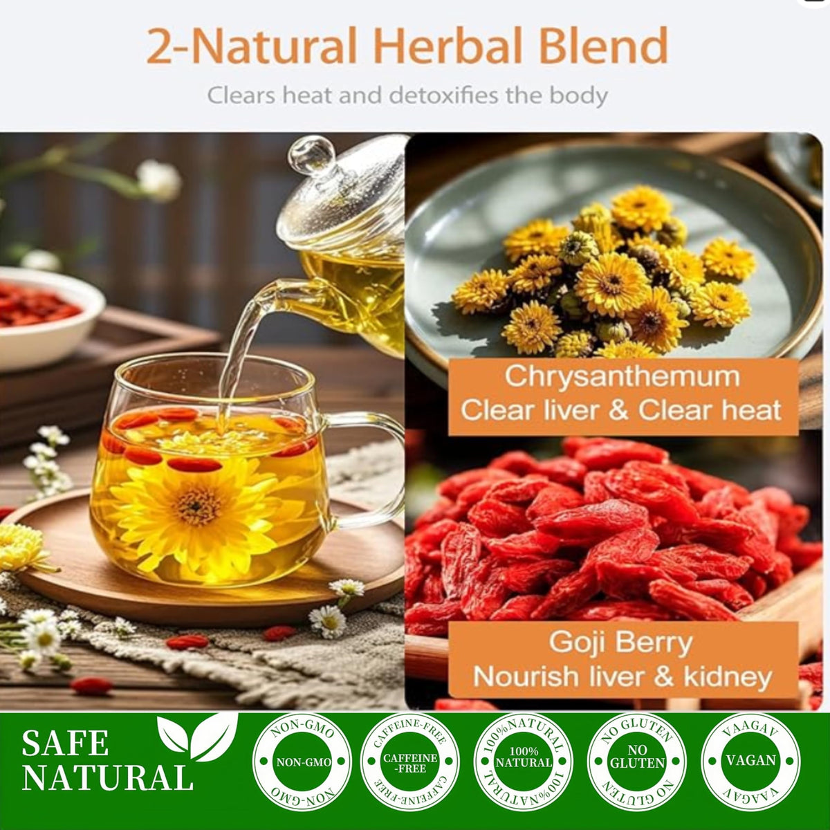Harbique organic ingredients with Ningxia goji berries for consistent flavor.