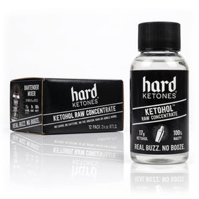 Hard Ketones Raw Ketohol concentrate 12-pack box for convenient multiple servings.