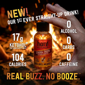 Hard Ketones Straight-Up Cinna-Burn pack-12 on desk, discreet social option.