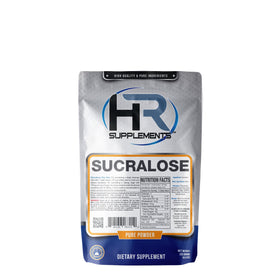 Hard Rhino Sucralose Powder packaging showing zero-calorie sweetness.