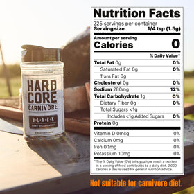 Hardcore Carnivore Black brisket rub application — adds depth to slow-smoked meat.
