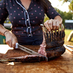 Hardcore Carnivore Camo on elk ribeye for deep spice.