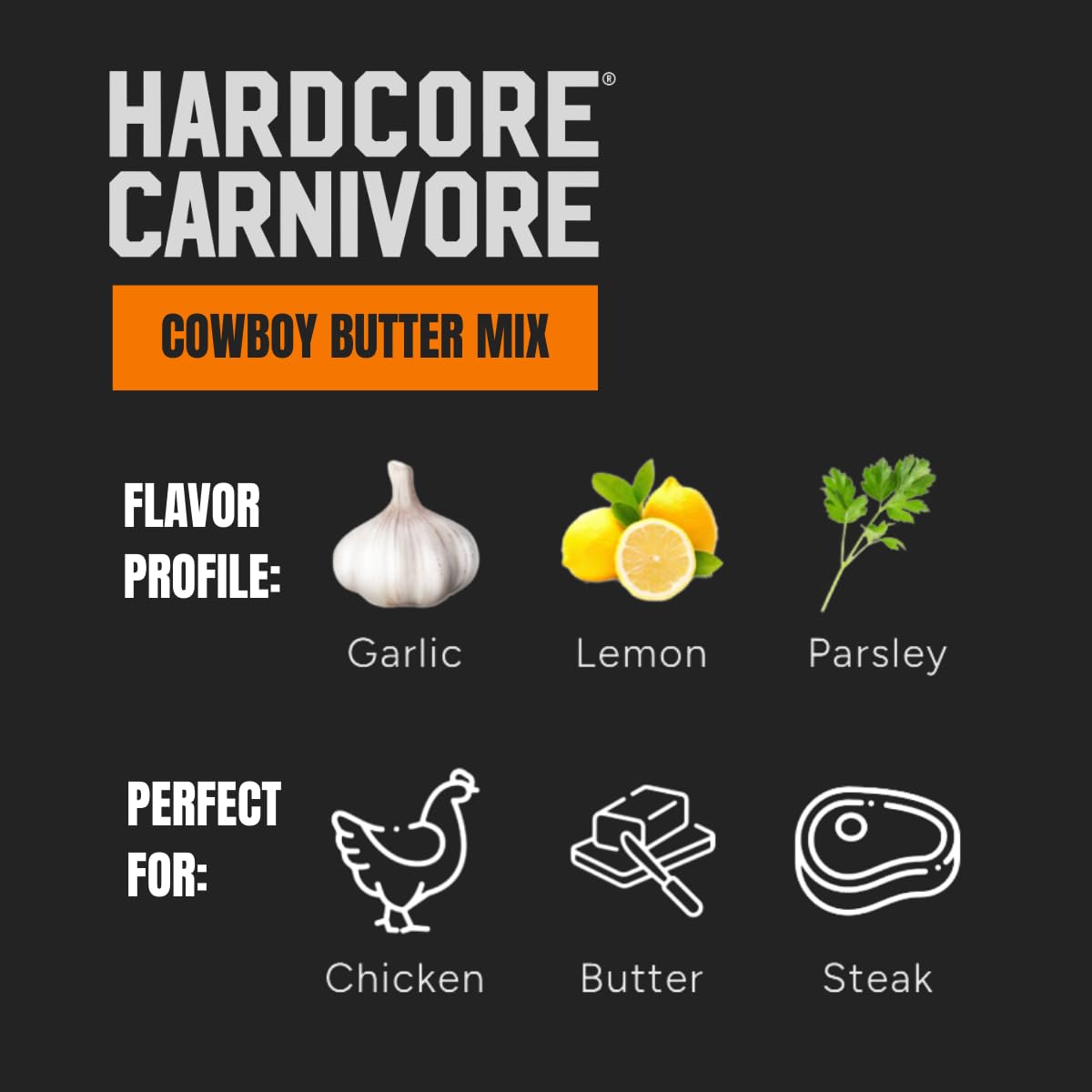Close-up of Hardcore Carnivore Cowboy Butter Mix texture with herbs and citrus notes.
