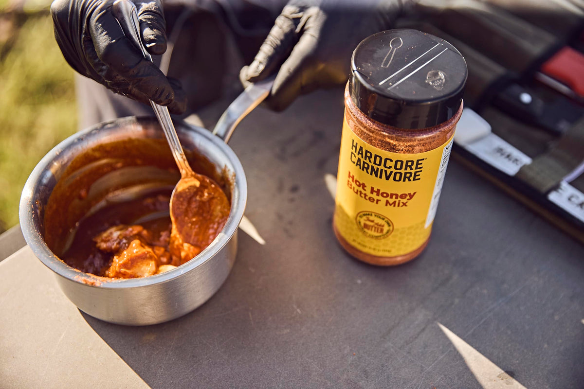 Hardcore Carnivore glaze on fried chicken for a sticky finish
