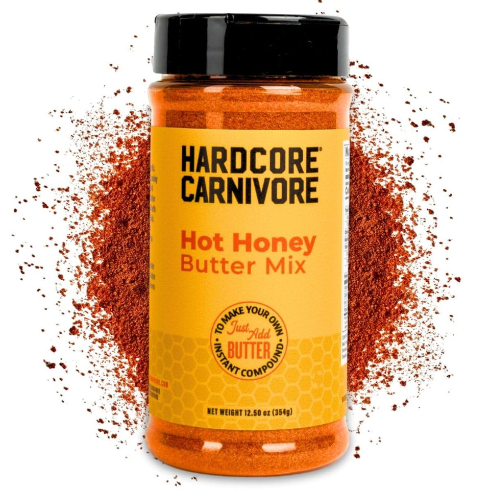 Hardcore Carnivore Hot Honey Butter Mix jar showcased for bold flavor opportunities