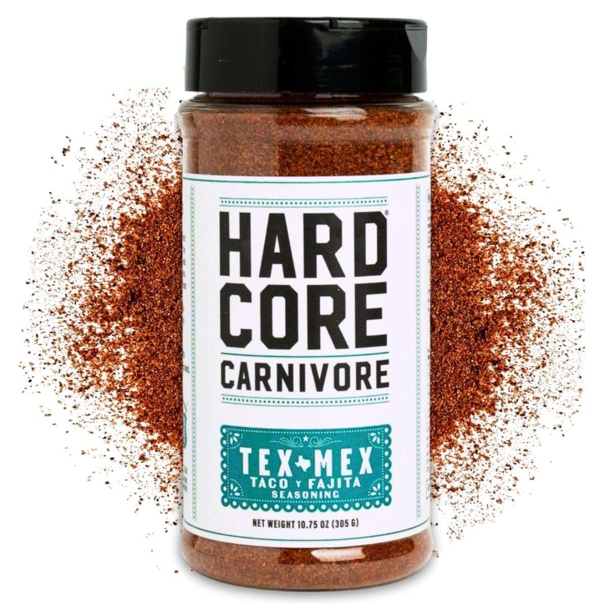 Hardcore Carnivore Tex Mex taco seasoning on tacos for bold flavor boost.