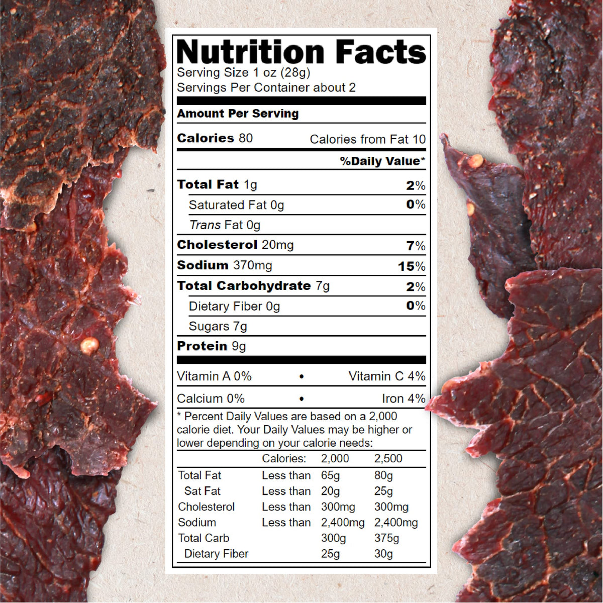 Hardtimes beef jerky handcrafted in small batches for rich teriyaki flavor
