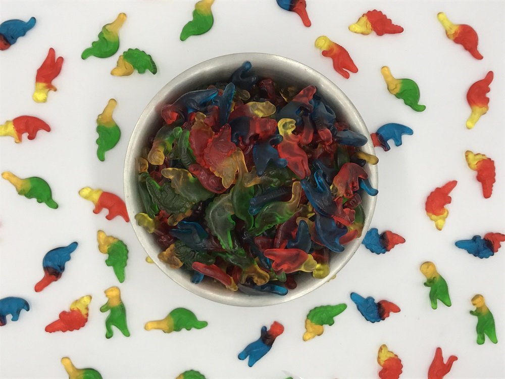 Haribo Dinosaurs gummy candies feature bright dinosaur shapes ideal for sharing and party favors.