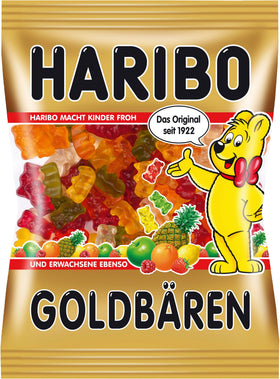 Haribo Goldbaren pack 6x200 g with assorted gummy bears for sharing and snacking.