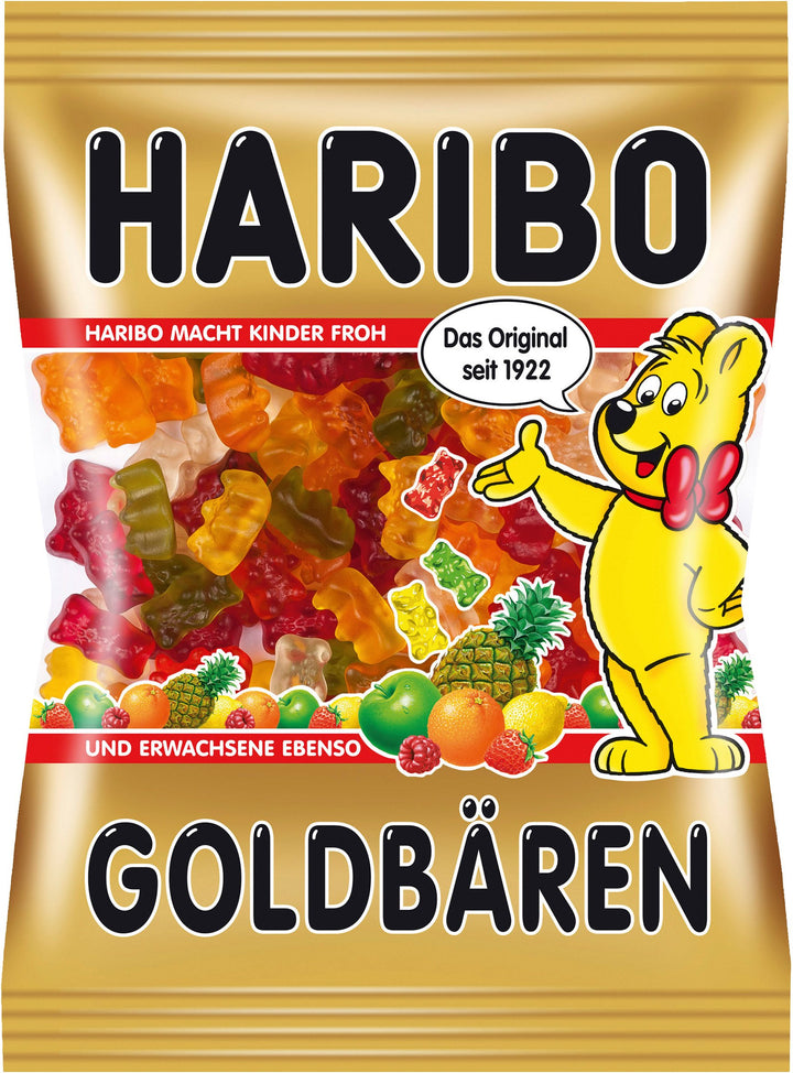 Haribo Goldbaren pack 6x200 g with assorted gummy bears for sharing and snacking.