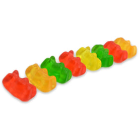 Haribo Goldbears 5oz bag on a kitchen counter, ready to snack.