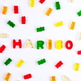 Haribo Goldbears spilled into a bowl for sharing at gatherings.