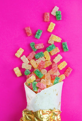 Haribo Goldbears Sour on dish, perfect for parties and dessert toppings.