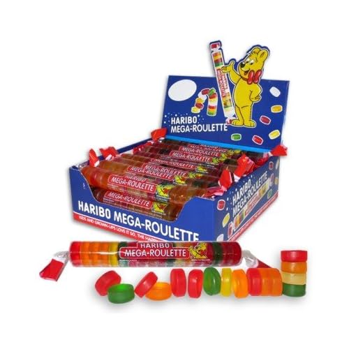 Haribo Gummi Roulettes Mega-Roulette roll with fruity flavors, ideal for party bowls.