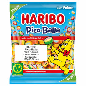 Close-up of Haribo Pico-Balla bright colors and fruity flavors