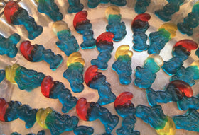 Haribo Smurfs Gummi Candy variety colors, appealing for kids' snacks.