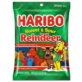 Reindeer-shaped Haribo gummies bring smiles during family movie nights.