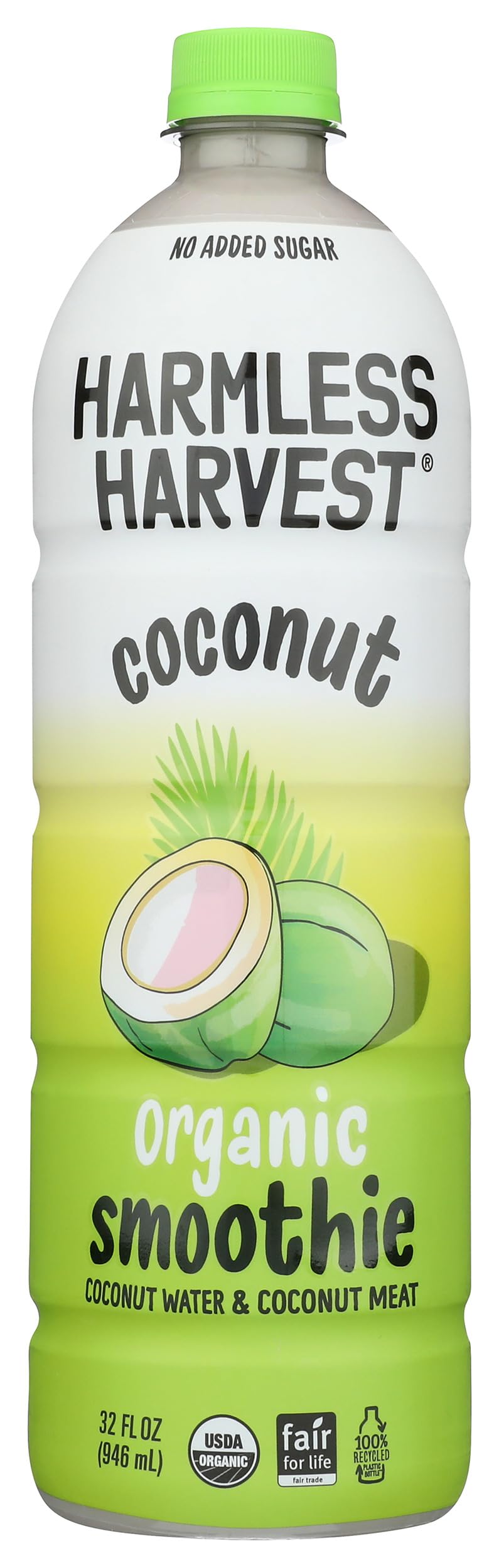 Harmless Harvest bottle pouring, showcasing on-the-go hydration from the Organic Original Coconut Smoothie.
