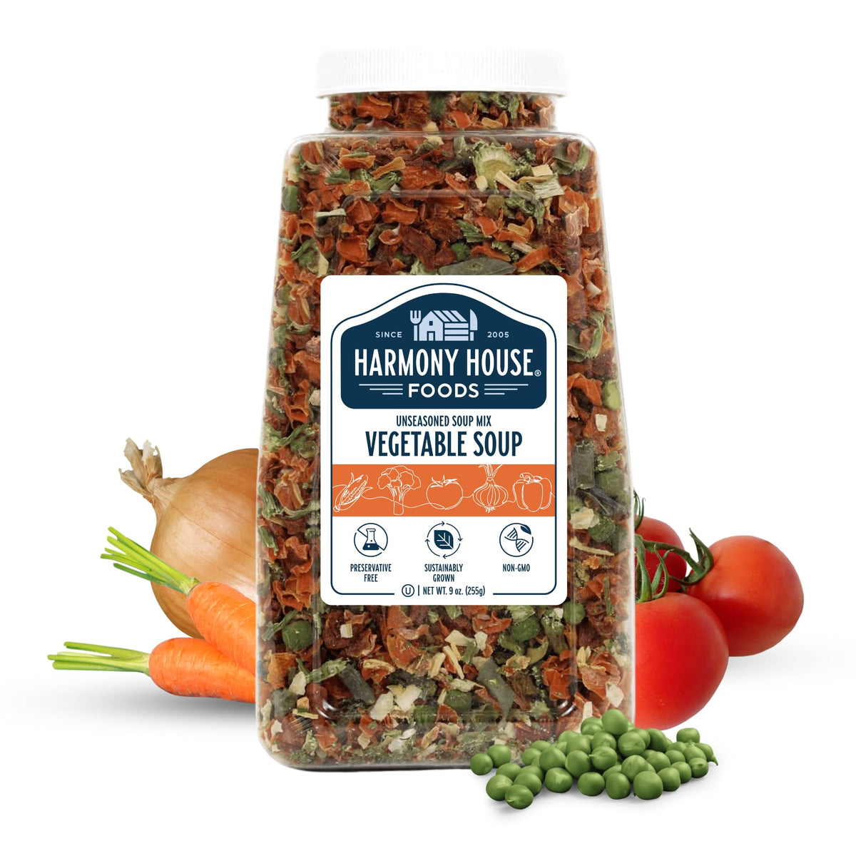 Harmony House vegetable soup mix jar front ready to elevate everyday meals