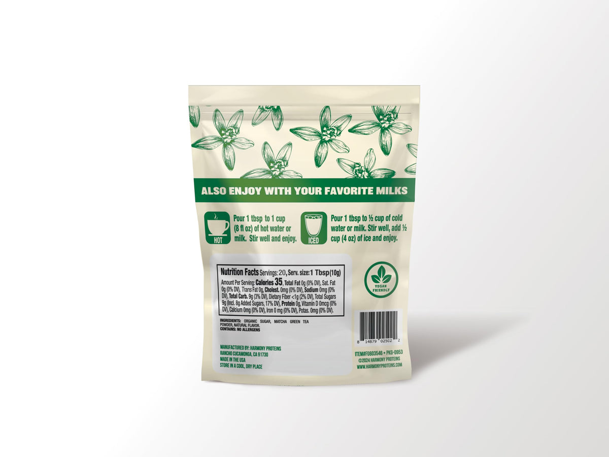 Harmony Matcha Vanilla hot latte cup with creamy vanilla aroma