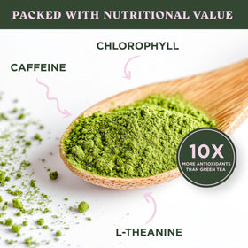 Harmony Matcha Vanilla matcha bowl with whisk ready for traditional preparation