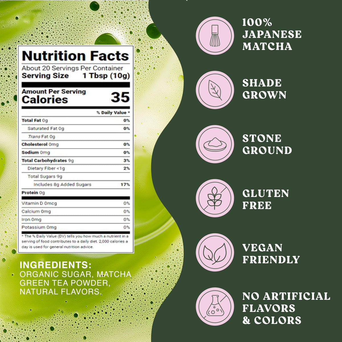 Harmony Proteins The Harmony Matcha Lavender latte glass showing creamy finish.