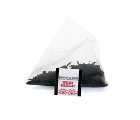 Harney & Sons English Breakfast Tea sachets brew two cups, perfect for sharing.
