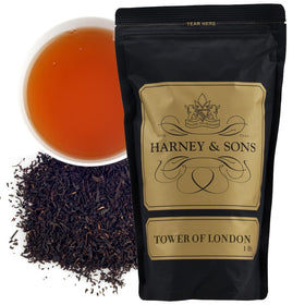 Harney & Sons Tower of London tea bag ready to brew, premium blend.