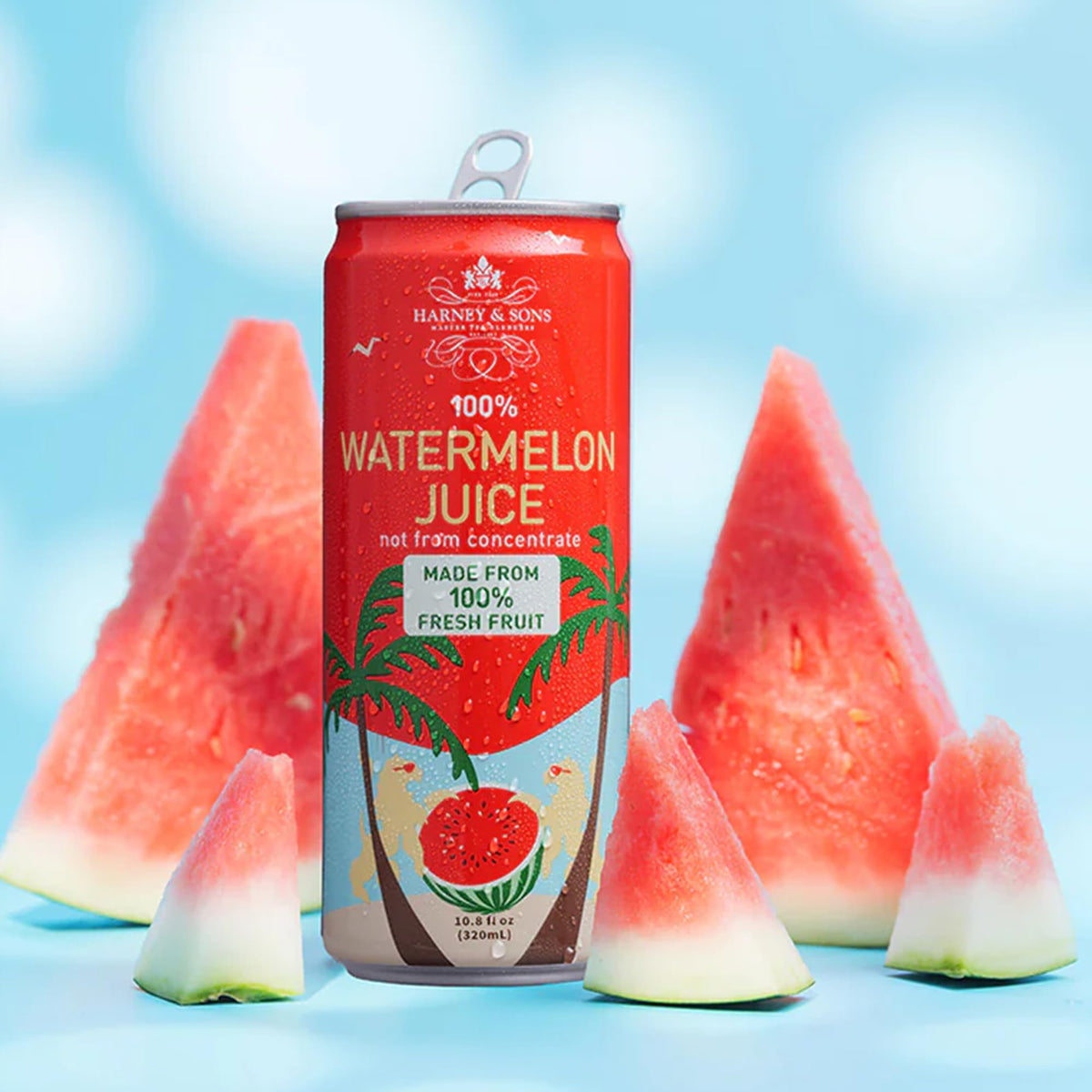 Harney & Sons Watermelon Juice 12-pack served chilled, ideal with tea or smoothies.