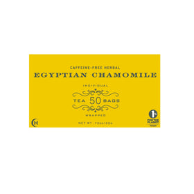 Dried Egyptian chamomile flowers used in Harney and Sons blend for a soothing caffeine-free sip.