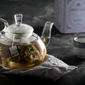 Harney & Sons Dragon Pearl Jasmine tea tin with 20 sachets ready to brew