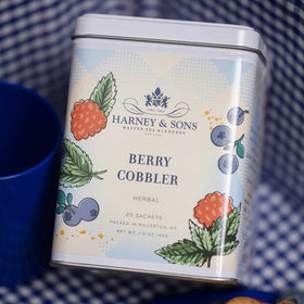 Steeping Berry Cobbler Tea in a cup releases aroma and smooth fruit notes