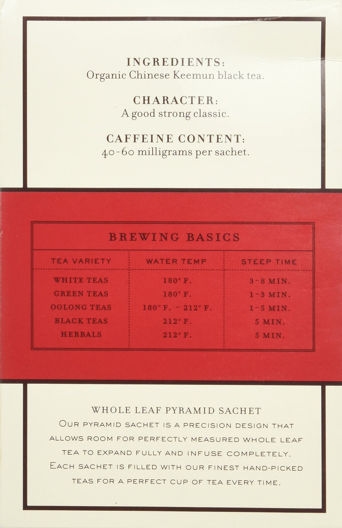 Harney & Sons Biological English Breakfast tea box highlights convenient single-serve sachets