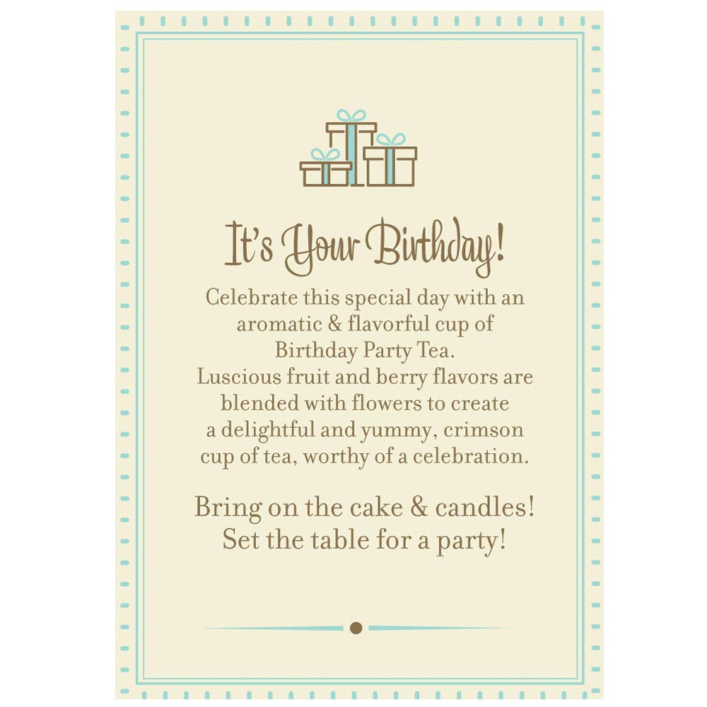 Harney & Sons Birthday Party Tea fruit and berry flavors for festive aroma.