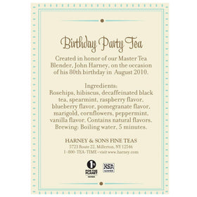 Harney & Sons Birthday Party Tea being poured for celebrations.