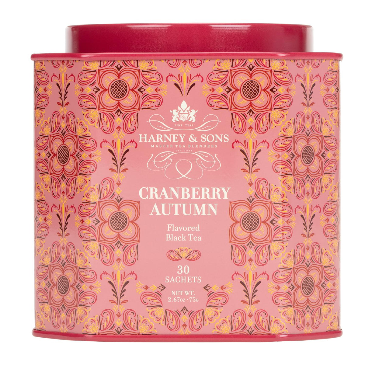 Harney & Sons Cranberry Autumn sachet tin ready for a smooth daily brew