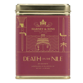 Harney & Sons Death on the Nile tea tin, premium caffeine-free blend for relaxing evenings