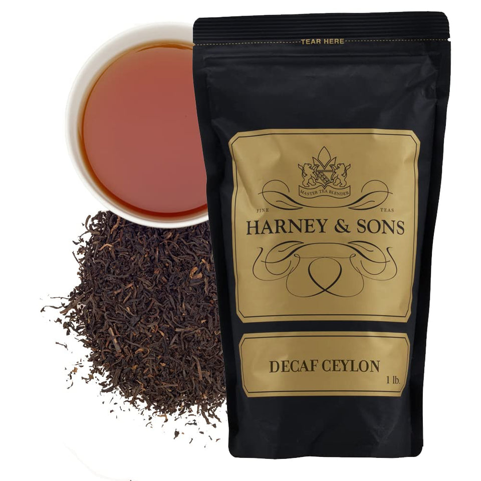 Harney & Sons Decaffeinated Ceylon loose leaf tea in 16 oz bag, caffeine-free