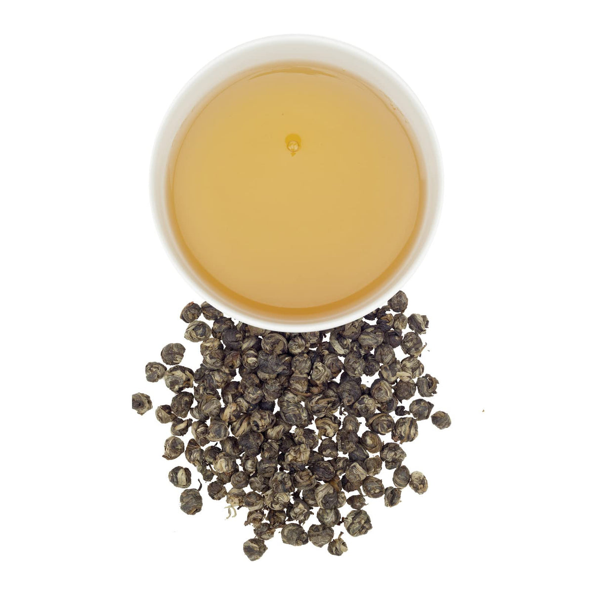 Dragon Pearl Jasmine pearls ready to unfurl for an elegant tea moment.
