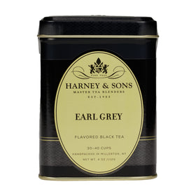Harney & Sons Earl Grey cup steeping, showcasing the bergamot aroma.