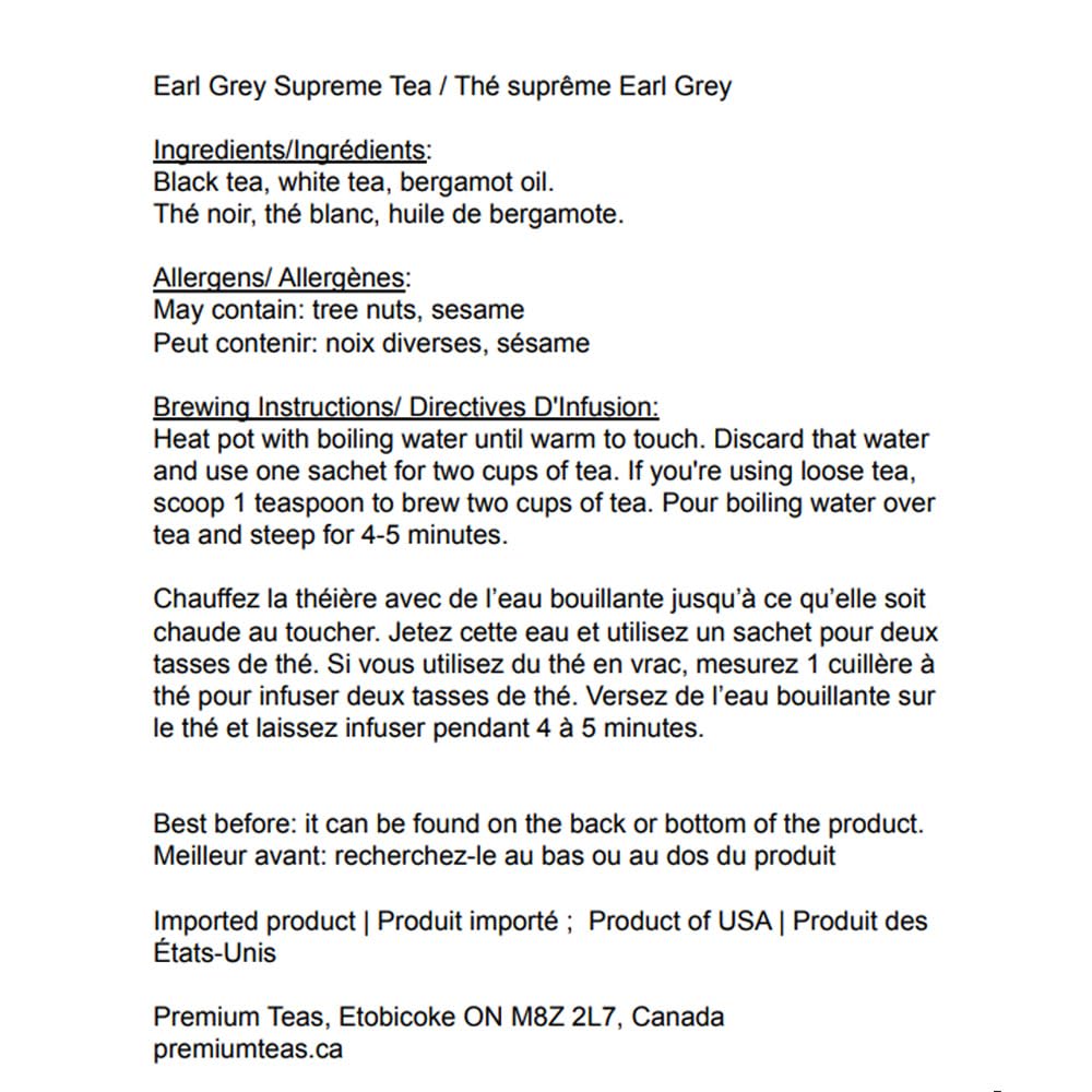 Earl Grey Supreme Silver Tips for refined flavor
