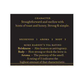 Harney & Sons English Breakfast being poured hot, a robust morning cup to enjoy.