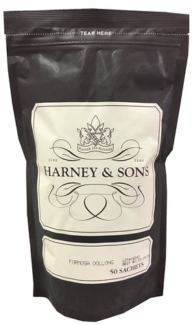 Harney & Sons Formosa Oolong sachet tea collection offers a toasty aroma