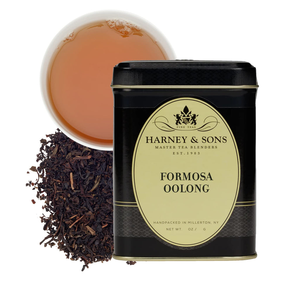 Harney & Sons Formosa Oolong tea leaves ready for a flavorful cup