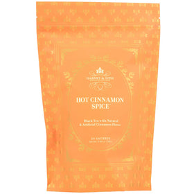 Harney & Sons Hot Cinnamon Spice packaging with 50 sachets for convenient daily brewing.