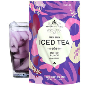 Harney & Sons Indigo Punch tea pouch for easy caffeine-free iced tea at home